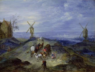 Paysage avec deux moulins, 1612